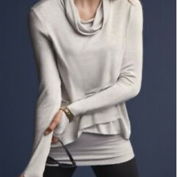 Cabi Sport Topper 3761 Gray Knit Cowl Neck Top S Athleisure Yoga Pilates - Picture 1 of 8